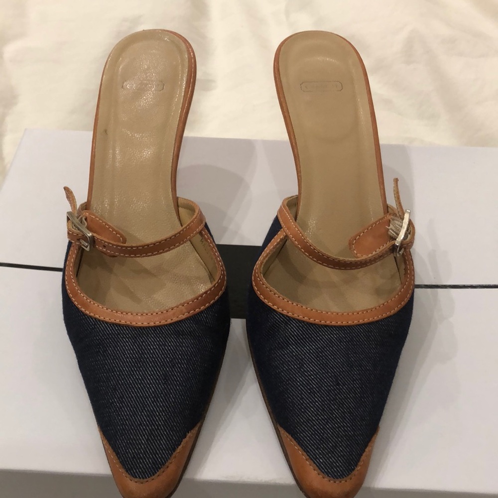 Coach dungaree and leather mules